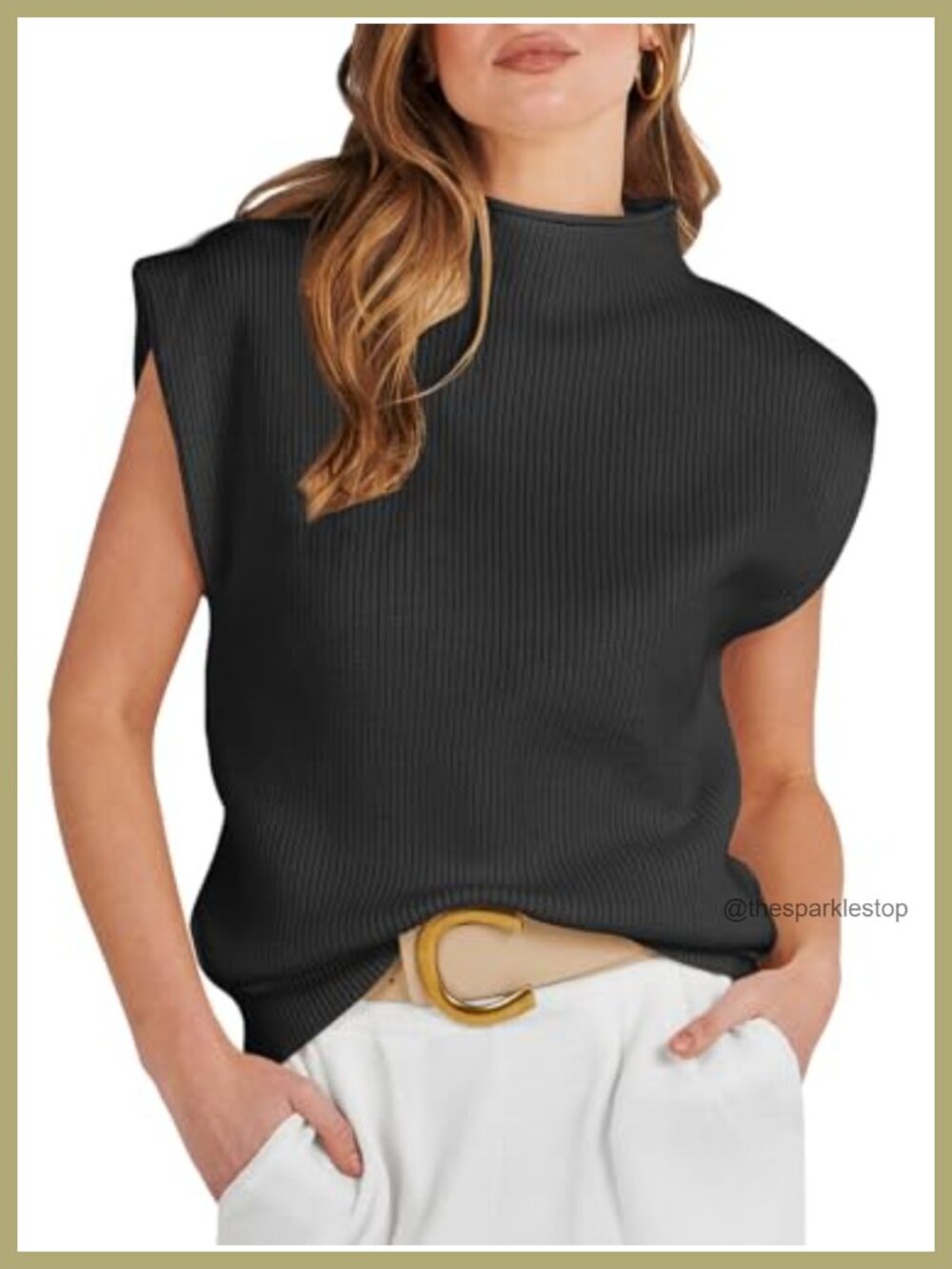 Mock Neck Sweater Vest Sleeveless Knit Work Business Casual Layer